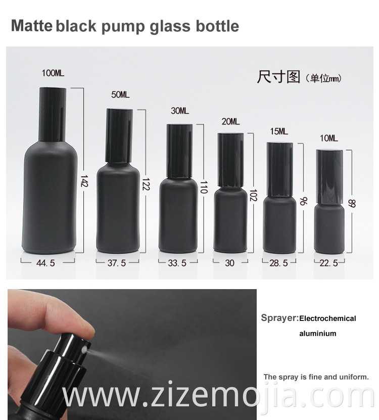 OEM 30ml matte black essential oil bottle with dropper 10ml glass good price